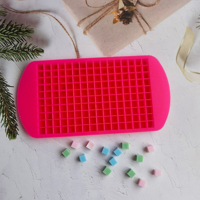 160 mriežok Mini forma na kocky ľadu Opakovane použiteľná silikónová forma DIY Výroba malých štvorcových mrazených kociek ľadu Želé puding cukríky Pečenie
