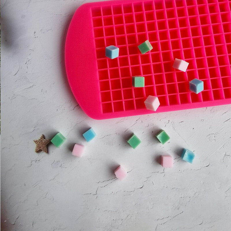 160 mriežok Mini forma na kocky ľadu Opakovane použiteľná silikónová forma DIY Výroba malých štvorcových mrazených kociek ľadu Želé puding cukríky Pečenie