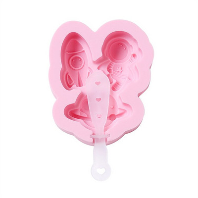 Forma na zmrzlinu Astronaut, silikónová forma na fondán, výrobník zmrzliny, opakovane použiteľná čokoládová miska na nanuk, silikónová forma na syrovú tyčinku