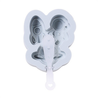 Forma na zmrzlinu Astronaut, silikónová forma na fondán, výrobník zmrzliny, opakovane použiteľná čokoládová miska na nanuk, silikónová forma na syrovú tyčinku