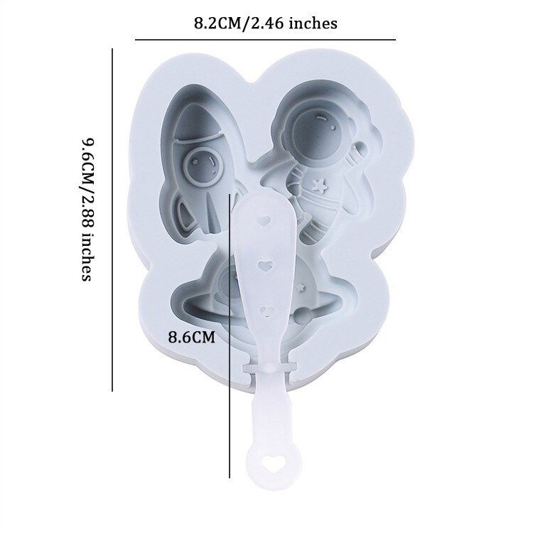 Forma na zmrzlinu Astronaut, silikónová forma na fondán, výrobník zmrzliny, opakovane použiteľná čokoládová miska na nanuk, silikónová forma na syrovú tyčinku
