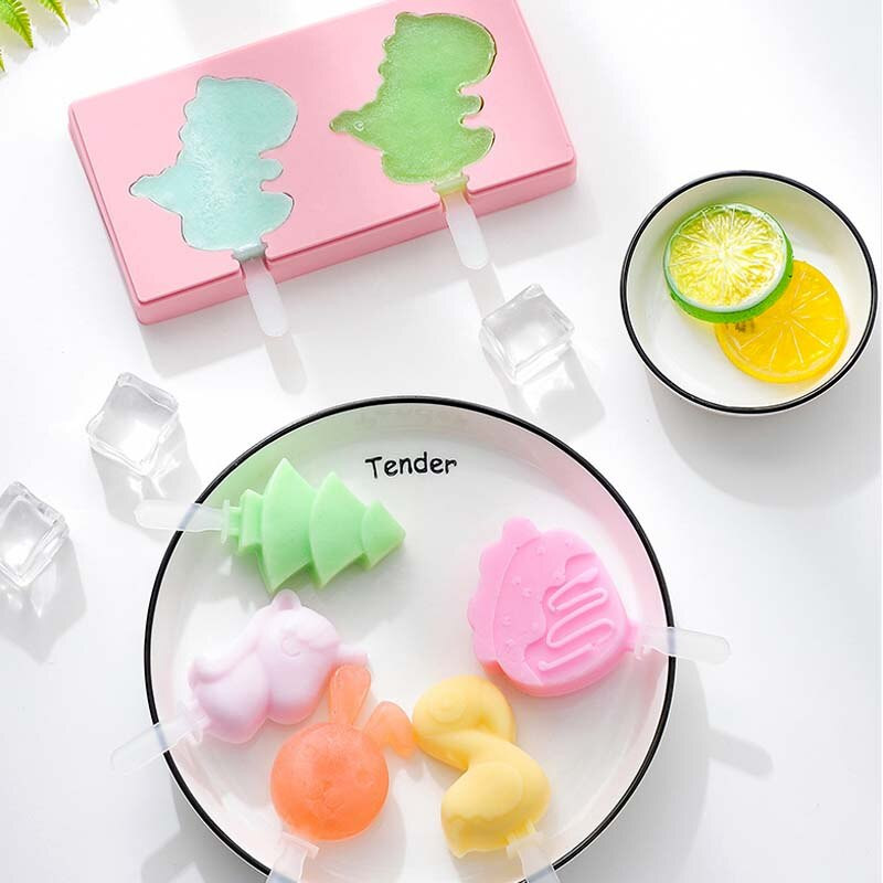 Silikónová forma na zmrzlinu, formy na nanuky s viečkom, domáci výrobca, forma na nanuky