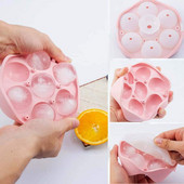 7-dutinová forma na výrobu kociek ľadu na ľadové gule, flexibilné silikónové formy na whisky, koktail, okrúhle ľadové gule, mriežka na ľad do kuchyne