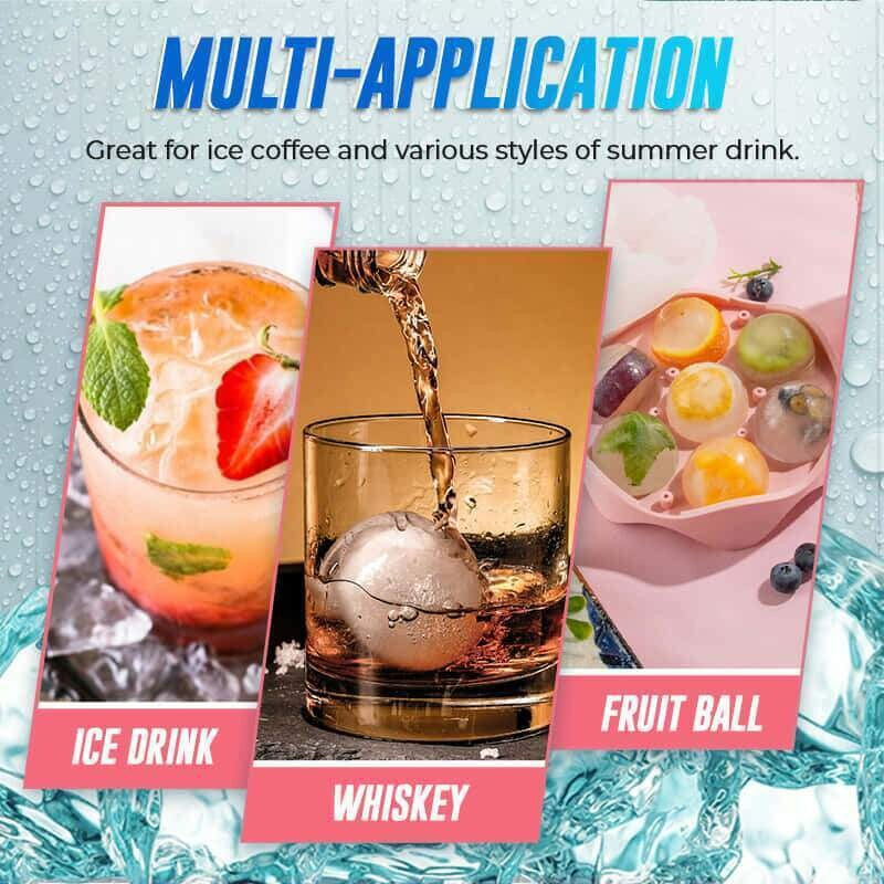 7-dutinová forma na výrobu kociek ľadu na ľadové gule, flexibilné silikónové formy na whisky, koktail, okrúhle ľadové gule, mriežka na ľad do kuchyne