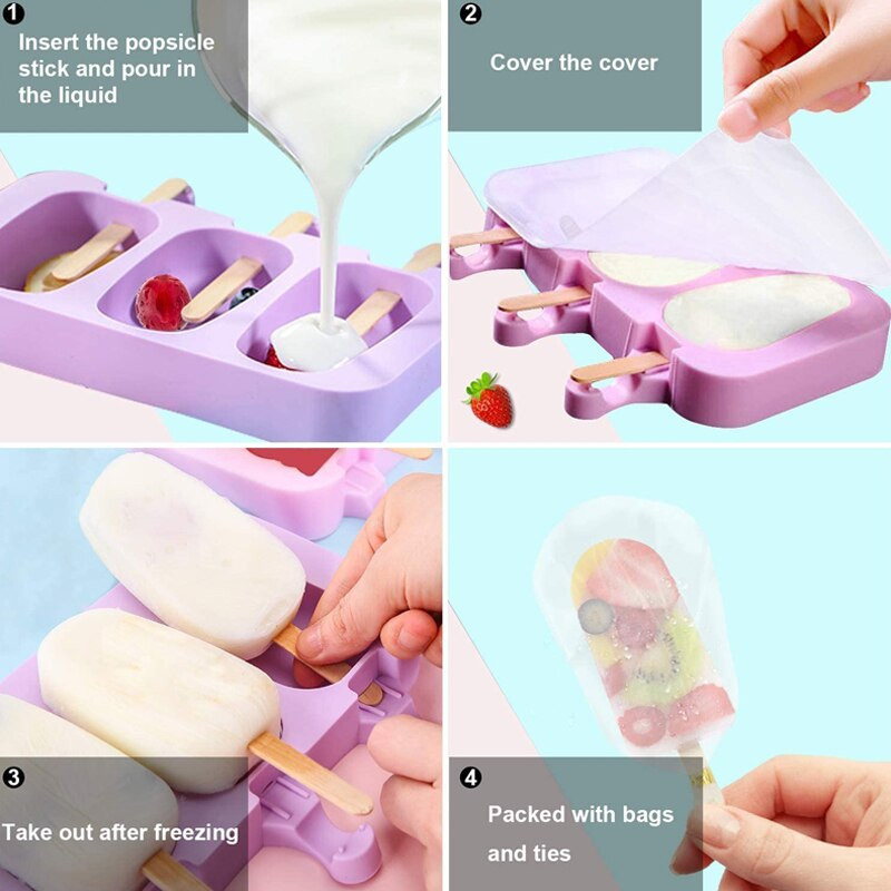 Forma na zmrzlinu, výrobník ľadových kociek, opakovane použiteľná miska na ľadové kocky, domáca forma na nanuk na výrobu letných ručne vyrobených obľúbených položiek