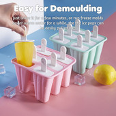 Forma na zmrzlinu 4/6/10 mriežka na ľad, sada silikónových foriem na nanuk, opakovane použiteľná forma na zmrzlinu, miska na ľad s palicou, kuchynské náradie
