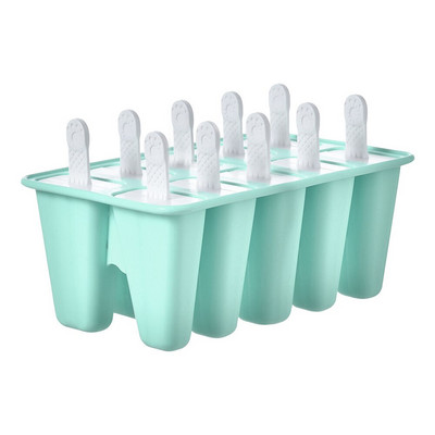 Forma na zmrzlinu 4/6/10 mriežka na ľad, sada silikónových foriem na nanuk, opakovane použiteľná forma na zmrzlinu, miska na ľad s palicou, kuchynské náradie