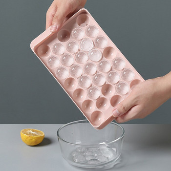 Πλαστικά καλούπια Θήκη πάγου 33 πλέγμα 3D στρογγυλά καλούπια πάγου Home Bar Party Χρήση Στρογγυλής μπάλας Παγωτομηχανές Κουζίνα DIY Καλούπια παγωτού