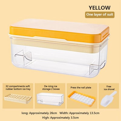 Forma na ľad, miska na ľad s viečkom, plastová, domáce koktailové whisky barové príslušenstvo, kreatívne DIY štvorcové formy na kocky ľadu, chladnička, ľadový box