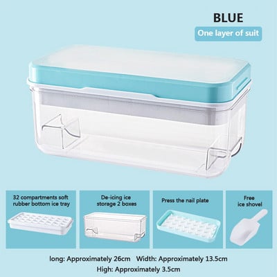 Forma na ľad, miska na ľad s viečkom, plastová, domáce koktailové whisky barové príslušenstvo, kreatívne DIY štvorcové formy na kocky ľadu, chladnička, ľadový box