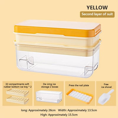 Forma na ľad, miska na ľad s viečkom, plastová, domáce koktailové whisky barové príslušenstvo, kreatívne DIY štvorcové formy na kocky ľadu, chladnička, ľadový box