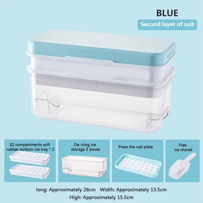 Forma na ľad, miska na ľad s viečkom, plastová, domáce koktailové whisky barové príslušenstvo, kreatívne DIY štvorcové formy na kocky ľadu, chladnička, ľadový box