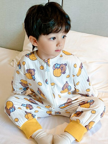 Παιδικές πιτζάμες onesie με στάμπα και φερμουάρ για αγόρια