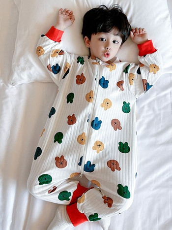 Детска пижама тип гащеризон с принт и цип за момчета