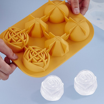 Καλούπι σιλικόνης Icecube Maker Μους σοκολάτας Φόρμα DIY ουίσκι χόκεϊ επί πάγου Easy-release σχήμα τριαντάφυλλου Εργαλείο κουζίνας για παγάκια