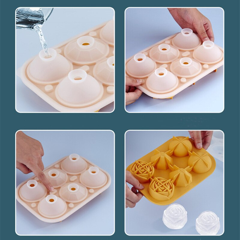 Silikónová forma na ľad, výrobník ľadu, forma na čokoládovú penu, DIY whisky, ľadový hokej, ľahko uvoľniteľné formy na ľad v tvare ruže, kuchynské náradie