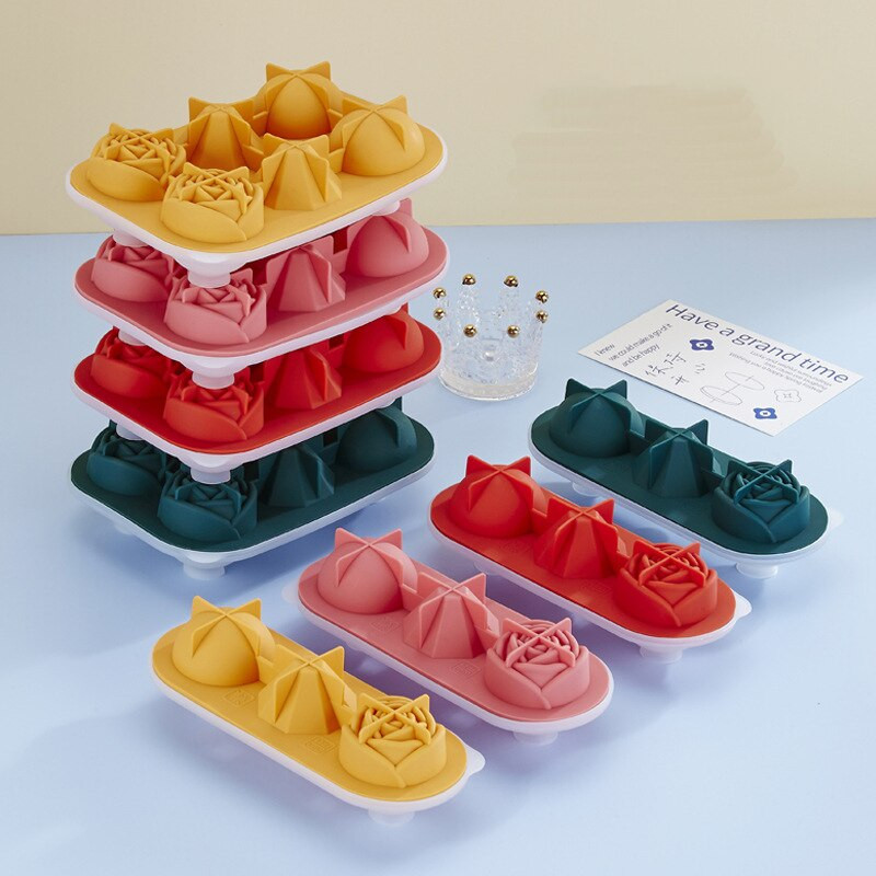 Silikónová forma na ľad, výrobník ľadu, forma na čokoládovú penu, DIY whisky, ľadový hokej, ľahko uvoľniteľné formy na ľad v tvare ruže, kuchynské náradie