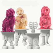 4 silikónové formy na nanuky s tyčinkami, forma na zombie nanuk, forma na lebku a zmrzlinu, forma na nanuk, sada letných foriem na ľad.