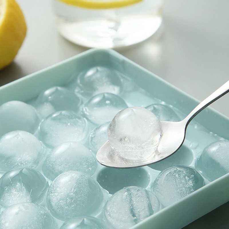 18/33 mriežka 3D okrúhle kosoštvorcové formy na ľad, plastová miska na ľad, domáci bar, párty, hokej, otvory na výrobu krabičiek, formy s krytom, DIY formy