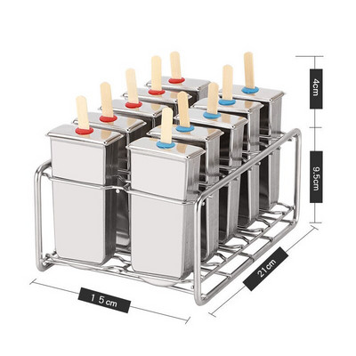 3/6/10 Forma na nanuk z nehrdzavejúcej ocele, forma na zmrzlinu, držiak na ovocné nanuky, tyčinky na nanuky, výrobník ľadu, kuchynské náčinie