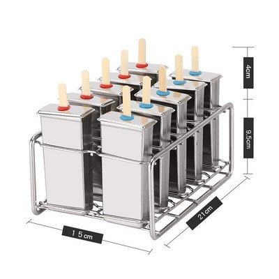3/6/10 Forma na nanuk z nehrdzavejúcej ocele, forma na zmrzlinu, držiak na ovocné nanuky, tyčinky na nanuky, výrobník ľadu, kuchynské náčinie