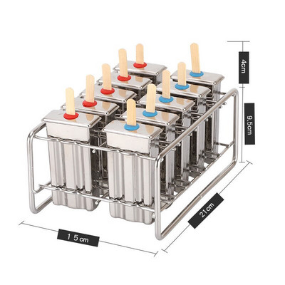 3/6/10 Forma na nanuk z nehrdzavejúcej ocele, forma na zmrzlinu, držiak na ovocné nanuky, tyčinky na nanuky, výrobník ľadu, kuchynské náčinie