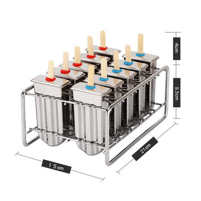 3/6/10 Forma na nanuk z nehrdzavejúcej ocele, forma na zmrzlinu, držiak na ovocné nanuky, tyčinky na nanuky, výrobník ľadu, kuchynské náčinie