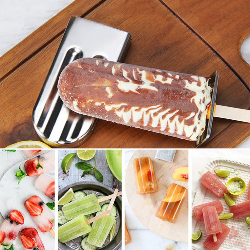 3/6/10 Forma na nanuk z nehrdzavejúcej ocele, forma na zmrzlinu, držiak na ovocné nanuky, tyčinky na nanuky, výrobník ľadu, kuchynské náčinie