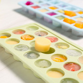 Plne mäkký silikónový výrobník ľadu v tvare srdca, okrúhly tvar, 21 mriežok, forma na ľadové gule s krytom, domáce kuchynské doplnky