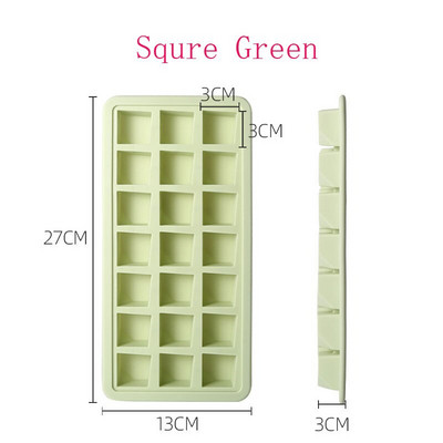 Plne mäkký silikónový výrobník ľadu v tvare srdca, okrúhly tvar, 21 mriežok, forma na ľadové gule s krytom, domáce kuchynské doplnky