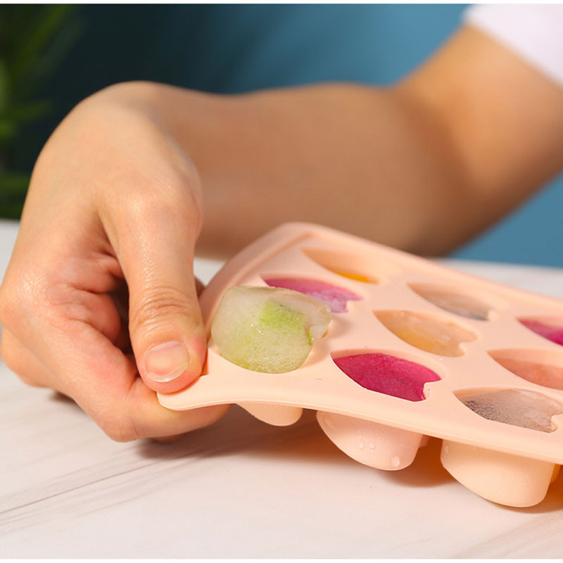 Plne mäkký silikónový výrobník ľadu v tvare srdca, okrúhly tvar, 21 mriežok, forma na ľadové gule s krytom, domáce kuchynské doplnky