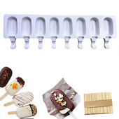 Silikónová forma Magnum so 4/8 bunkami, silikónová forma na zmrzlinu, formy na nanuky, formy na zmrzlinu pre domácich majstrov, forma na výrobu ľadových nanukov, miska na ľad.