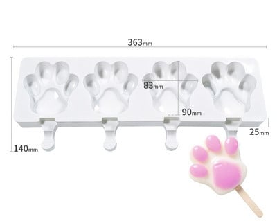 Silikónová forma Magnum so 4/8 bunkami, silikónová forma na zmrzlinu, formy na nanuky, formy na zmrzlinu pre domácich majstrov, forma na výrobu ľadových nanukov, miska na ľad.