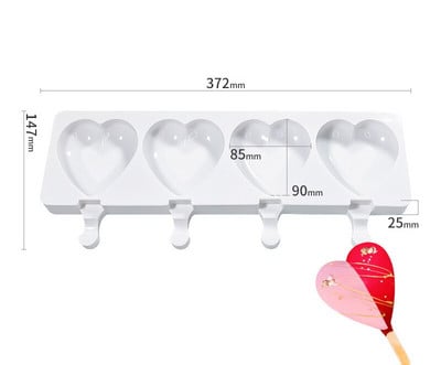 Silikónová forma Magnum so 4/8 bunkami, silikónová forma na zmrzlinu, formy na nanuky, formy na zmrzlinu pre domácich majstrov, forma na výrobu ľadových nanukov, miska na ľad.