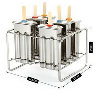 6/10 foriem z nehrdzavejúcej ocele, forma na zmrzlinu, forma na nanuk, držiak na tyčinky na ovocnú zmrzlinu