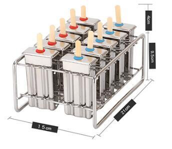 6/10 foriem z nehrdzavejúcej ocele, forma na zmrzlinu, forma na nanuk, držiak na tyčinky na ovocnú zmrzlinu