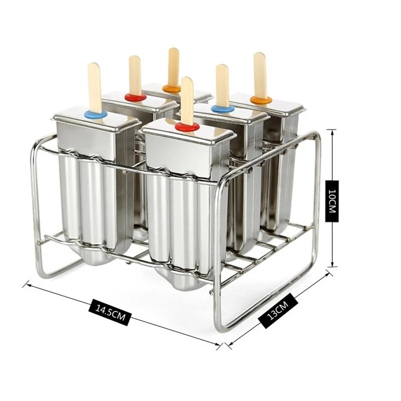 6/10 foriem z nehrdzavejúcej ocele, forma na zmrzlinu, forma na nanuk, držiak na tyčinky na ovocnú zmrzlinu