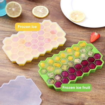 Honeycomb Ice Cube Maker Silicones Ice Mold Tray Cube Magnum Forms Mould Silicone Forms Food Grade for Whisky Cocktail 37 Grid