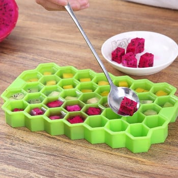 Honeycomb Ice Cube Maker Silicones Ice Mold Tray Cube Magnum Forms Mould Silicone Forms Food Grade for Whisky Cocktail 37 Grid