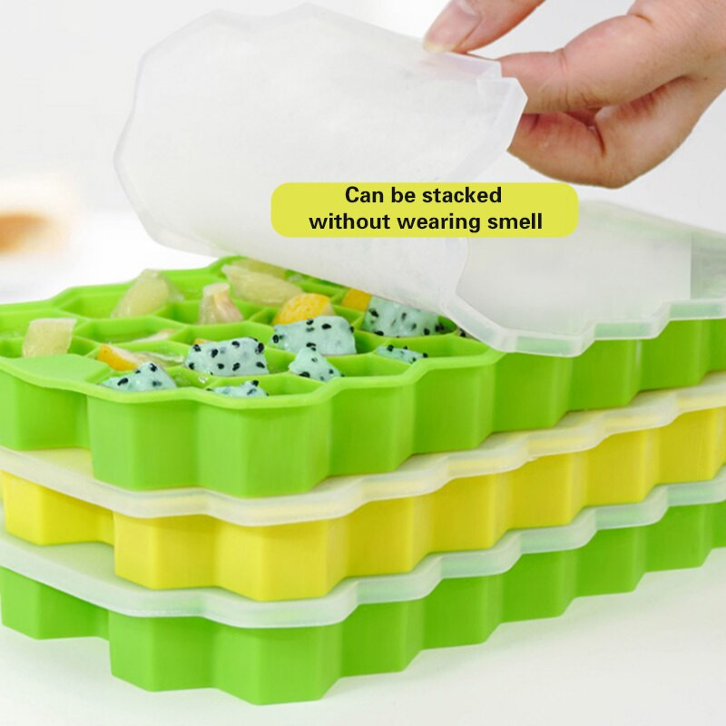 Silikónový výrobník ľadových kociek s voštinovým vzorom, forma na ľad, magnum silikónová forma na výrobu ľadových kociek, potravinárska forma na whisky koktail, 37 mriežok