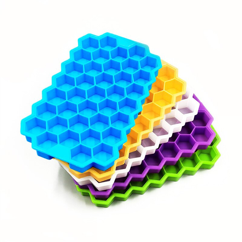 Silikónový výrobník ľadových kociek s voštinovým vzorom, forma na ľad, magnum silikónová forma na výrobu ľadových kociek, potravinárska forma na whisky koktail, 37 mriežok