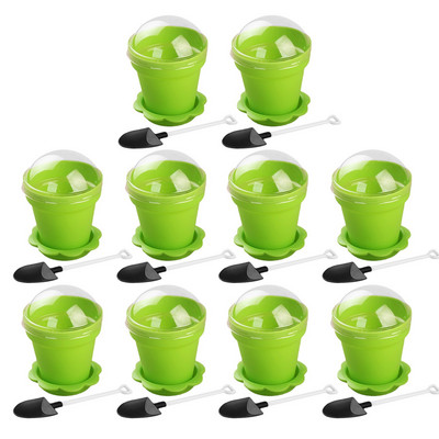 Behogar 10 sád kvetináčov v štýle DIY pečenia želé torta pena jogurt úložný držiak pohár s viečkami lopatka naberačky na párty potreby