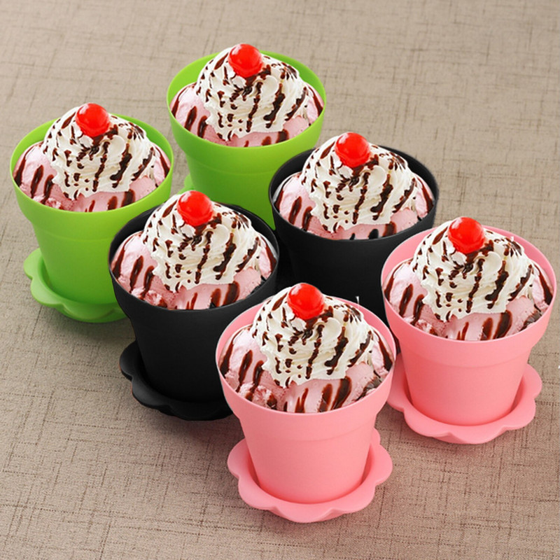 Behogar 10 sád kvetináčov v štýle DIY pečenia želé torta pena jogurt úložný držiak pohár s viečkami lopatka naberačky na párty potreby