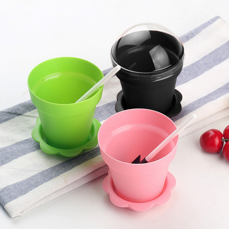 Behogar 10 sád kvetináčov v štýle DIY pečenia želé torta pena jogurt úložný držiak pohár s viečkami lopatka naberačky na párty potreby