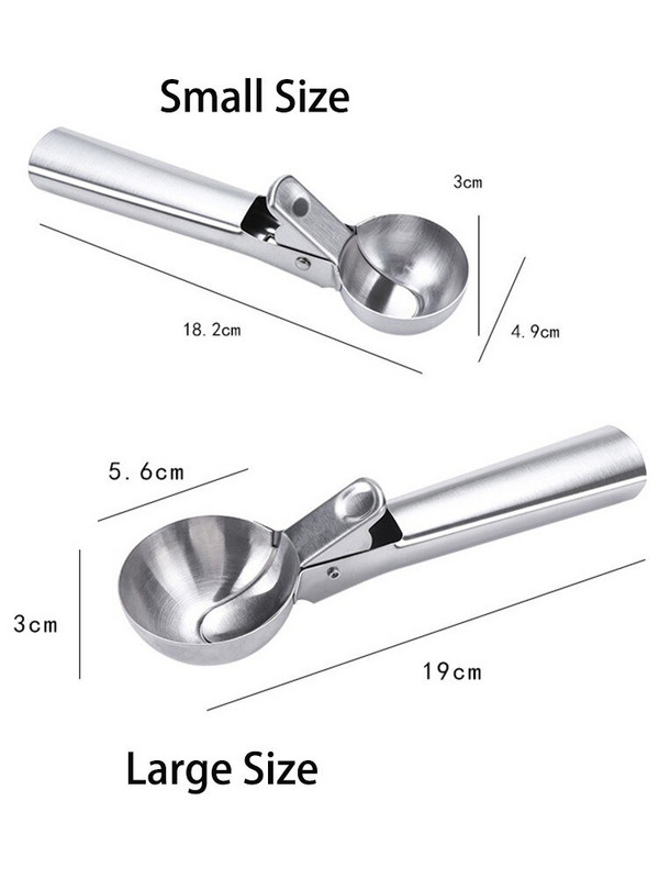 7-palcová prémiová nerezová oceľová naberačka na zmrzlinu, guľa na vykopávanie melónu, ideálna na mrazený jogurt, zmrzlinové poháre, kuchynský gadget