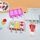 3-dierková silikónová forma na zmrzlinu potravinárskej kvality, forma na ľadovú kocku, forma na nanuk s tyčinkami, dezert, DIY forma na tortu Magnum, výrobník zmrzliny