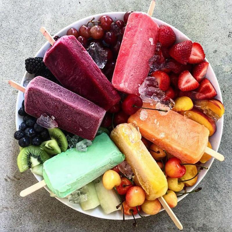 Formička na zmrzlinu v tvare nanuku, 4-dierková, červená, biela, DOMÁCA kuchyňa, opakovane použiteľná, DIY, džús, ovocná zmrzlina, nástroj