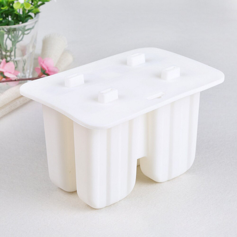 Formička na zmrzlinu v tvare nanuku, 4-dierková, červená, biela, DOMÁCA kuchyňa, opakovane použiteľná, DIY, džús, ovocná zmrzlina, nástroj