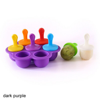 Mini 7-dierkové silikónové formy na zmrzlinu, potravinárske, detské, DIY ovocné shake, zmrzlina, opakovane použiteľná zmrzlina, domáce kuchynské náradie, miska na ľad