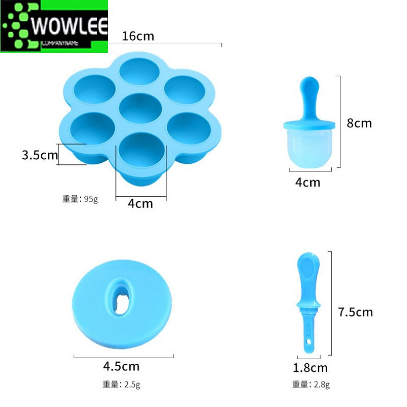 Mini 7-dierkové silikónové formy na zmrzlinu, potravinárske, detské, DIY ovocné shake, zmrzlina, opakovane použiteľná zmrzlina, domáce kuchynské náradie, miska na ľad